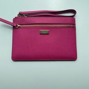 Kate Spade Hot Pink Leather Wristlet Clutch